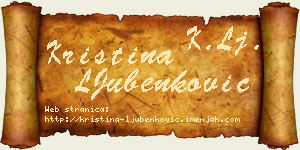 Kristina LJubenković vizit kartica